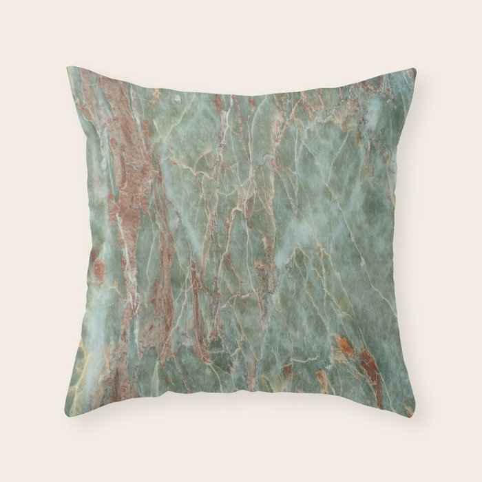 Sage and Rust Marble Throw Pillow Gallery Image 6