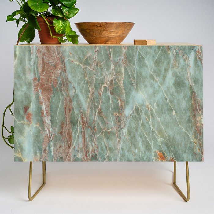 Sage and Rust Marble Credenza Gallery Image 1