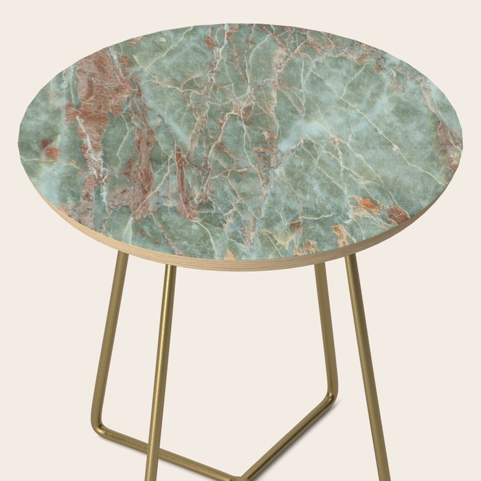 Sage and Rust Marble Side Table Gallery Image 2