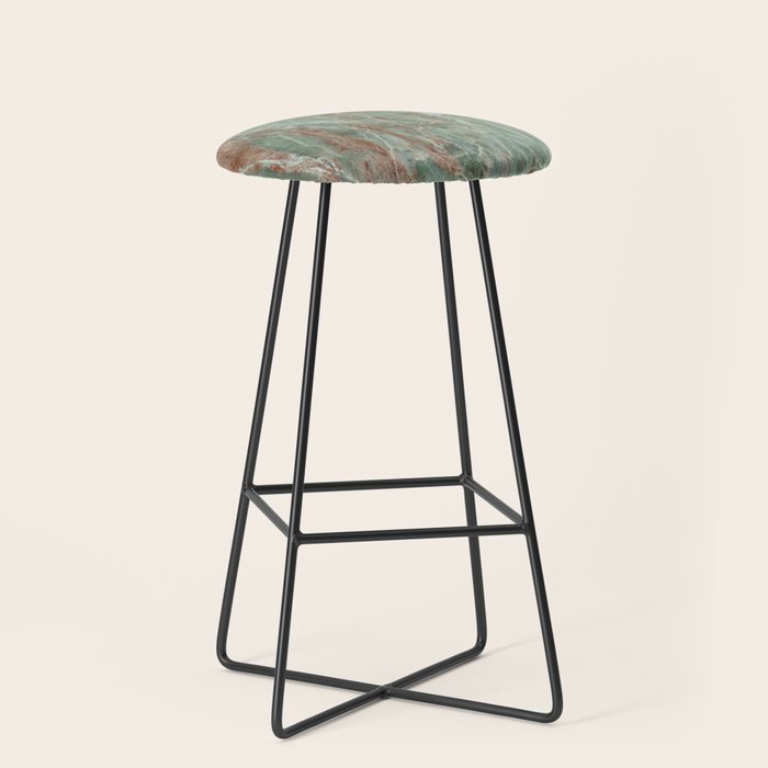 Sage and Rust Marble Stool