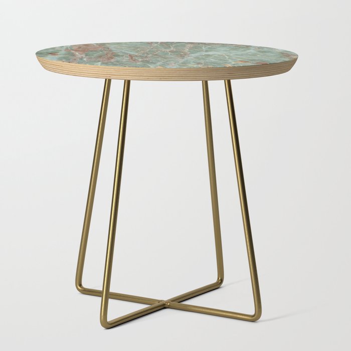 Sage and Rust Marble Side Table Gallery Image 1