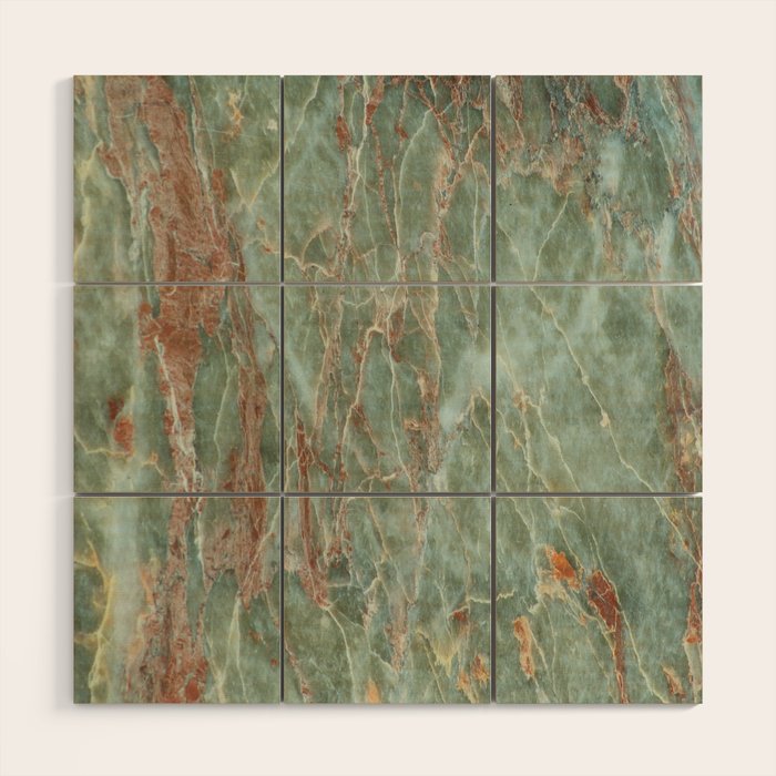 Sage and Rust Marble Wood Wall Art Gallery Image 1