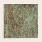 Sage and Rust Marble Wood Wall Art Gallery Image 1