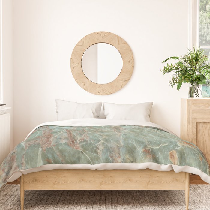Sage and Rust Marble Duvet Cover Gallery Image 3