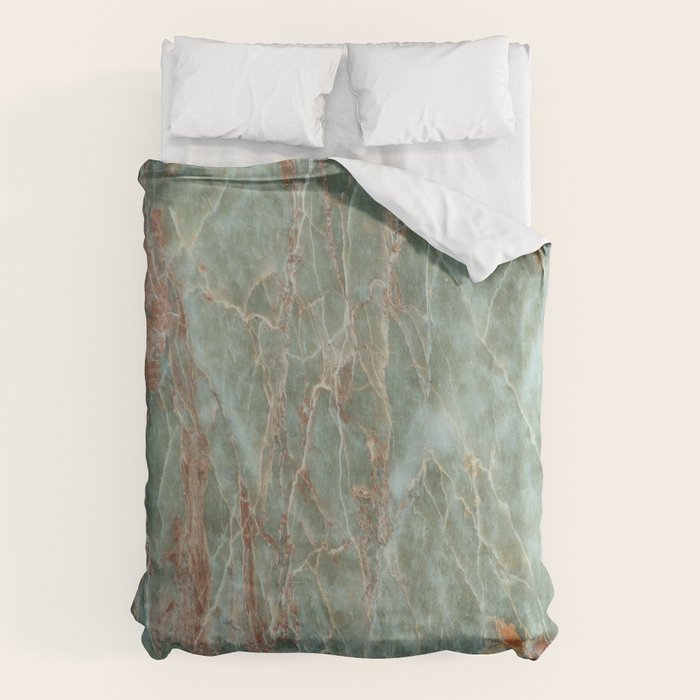 Sage and Rust Marble Duvet Cover Gallery Image 1