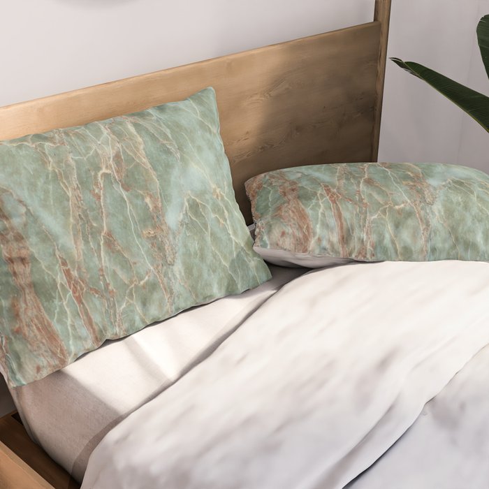 Sage and Rust Marble Pillow Sham Gallery Image 2