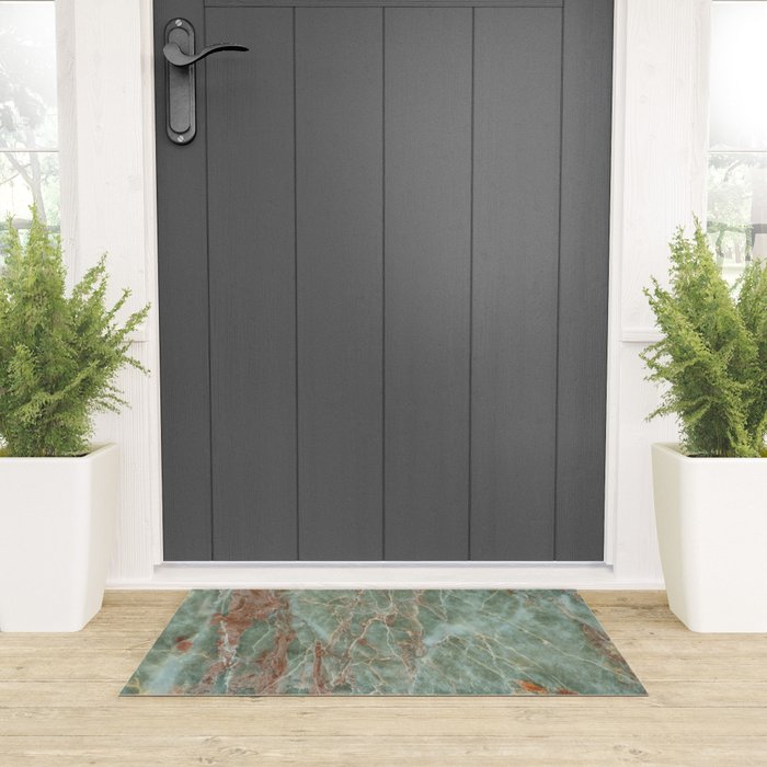 Sage and Rust Marble Welcome Mat Gallery Image 3
