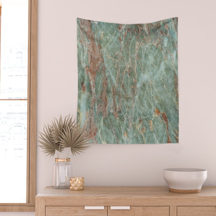 Sage and Rust Marble Wall Tapestry Gallery Image 2