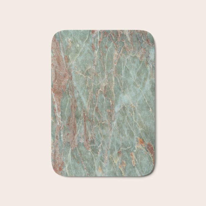 Sage and Rust Marble Bath Mat Gallery Image 1