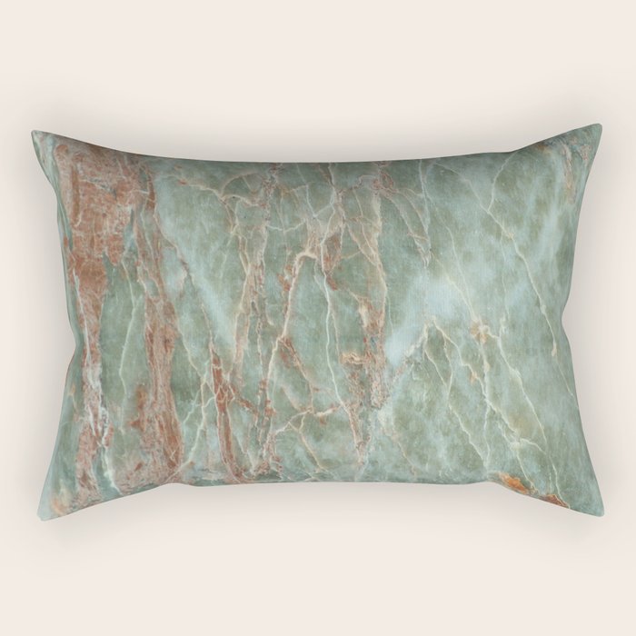 Sage and Rust Marble Rectangular Pillow Gallery Image 2