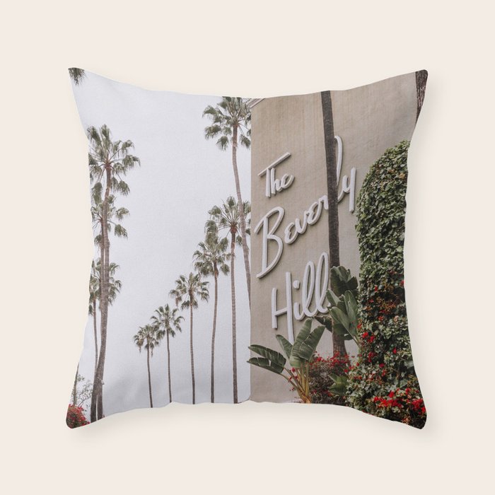 Beverly Hills Hotel Throw Pillow Gallery Image 1
