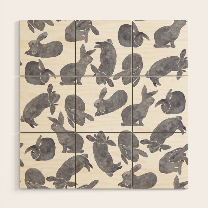 Bunny Poses Wood Wall Art Gallery Image 1