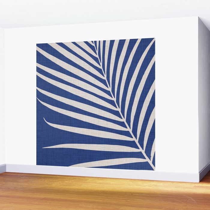 Indigo Palm Minimal Botanical Wall Mural Gallery Image 2