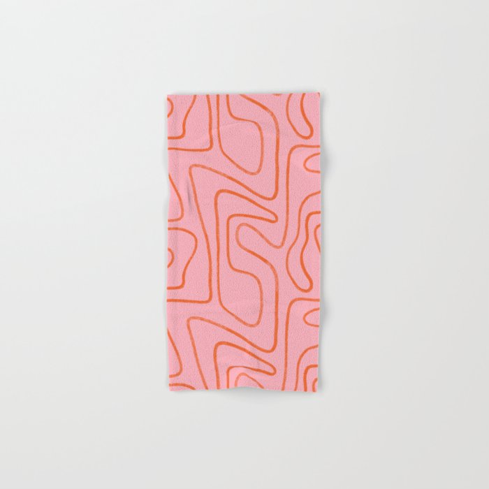 Abstract Line Pink and Orange Bath Towel Gallery Image 1