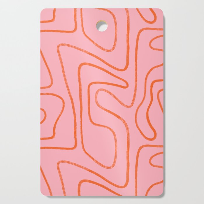 Abstract Line Pink and Orange Cutting Board Gallery Image 1