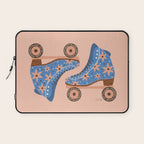 Retro Roller Skates - Blue & Peach Palette Laptop Sleeve Gallery Image 1