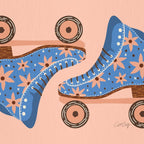 Retro Roller Skates - Blue & Peach Palette Coffee Mug Gallery Image 2