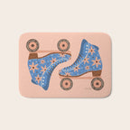 Retro Roller Skates - Blue & Peach Palette Bath Mat Gallery Image 1
