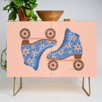Retro Roller Skates - Blue & Peach Palette Credenza Gallery Image 1