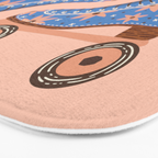 Retro Roller Skates - Blue & Peach Palette Bath Mat Gallery Image 3