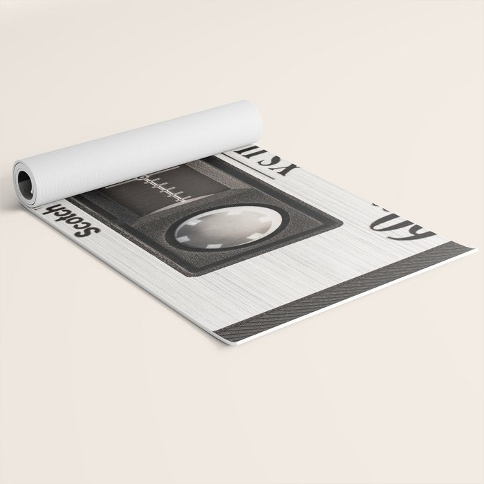 Cassette Tape Black And White #decor #society6 #buyart Yoga Mat Gallery Image 2