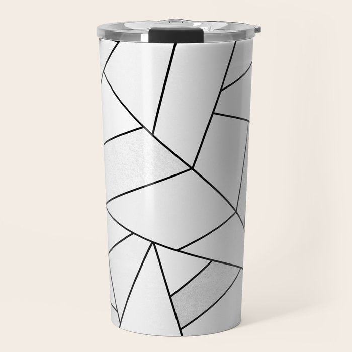 White Stone / Black Lines Travel Mug Gallery Image 1
