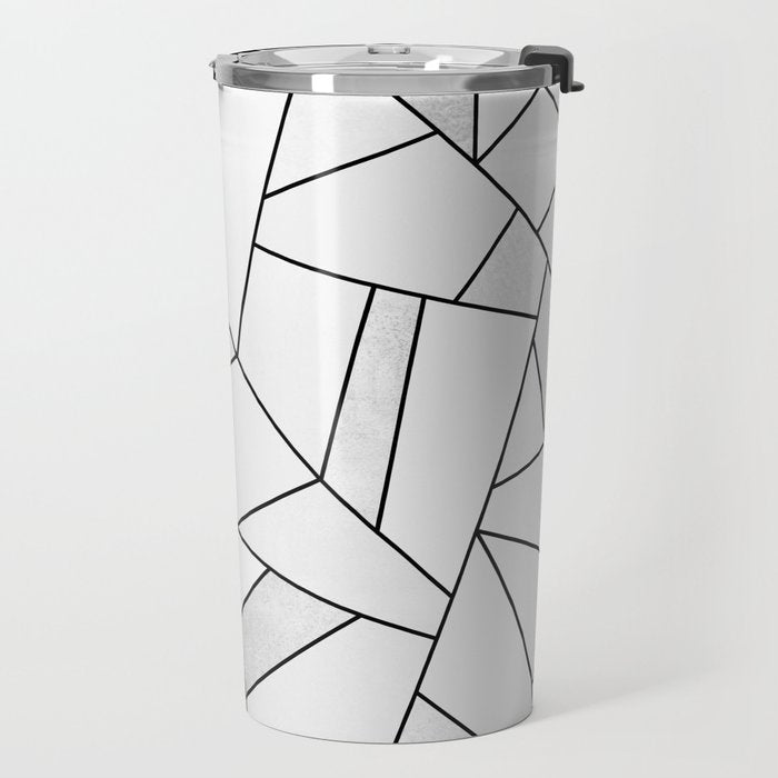 White Stone / Black Lines Travel Mug Gallery Image 2