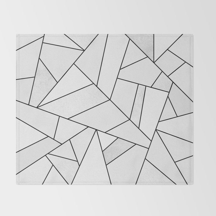 White Stone / Black Lines Throw Blanket Gallery Image 2