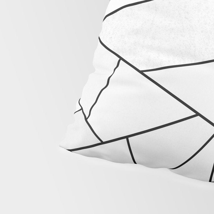 White Stone / Black Lines Pillow Sham Gallery Image 4