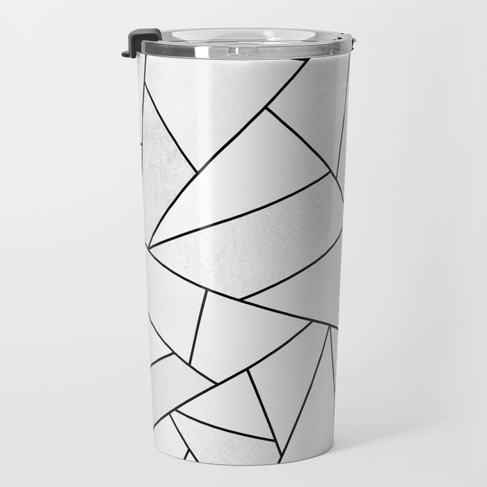 White Stone / Black Lines Travel Mug Gallery Image 3