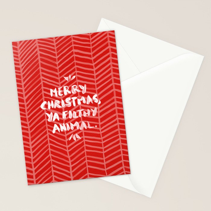 Merry Christmas, Ya Filthy Animal - Red Stationery Card Gallery Image 2