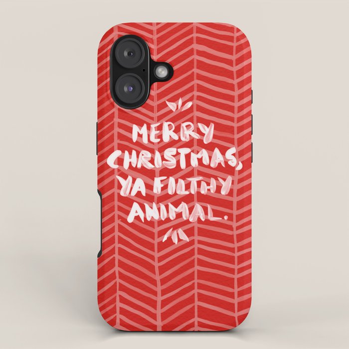 Merry Christmas, Ya Filthy Animal - Red iPhone Case Gallery Image 1