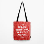 Merry Christmas, Ya Filthy Animal - Red Tote Bag Gallery Image 2