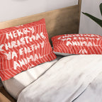 Merry Christmas, Ya Filthy Animal - Red Pillow Sham Gallery Image 2