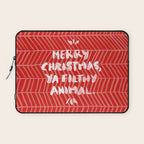 Merry Christmas, Ya Filthy Animal - Red Laptop Sleeve Gallery Image 1