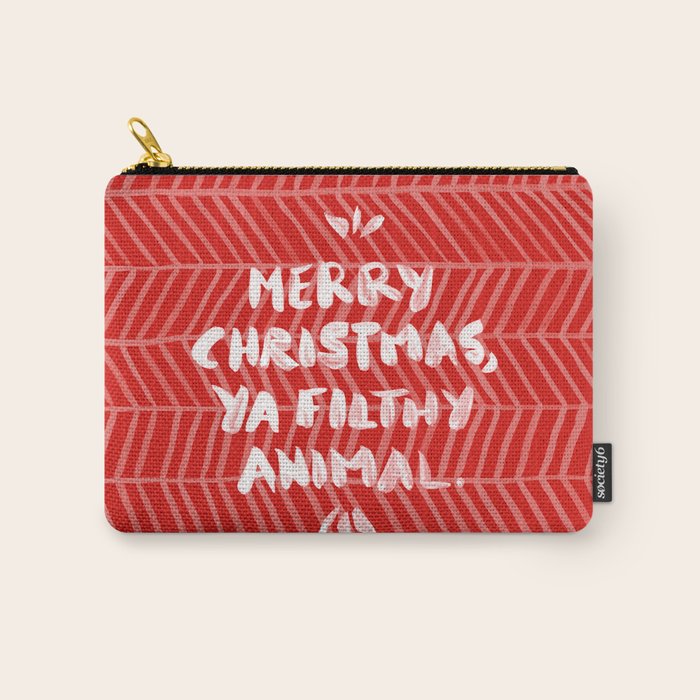 Merry Christmas, Ya Filthy Animal - Red Carry All Pouch Gallery Image 1