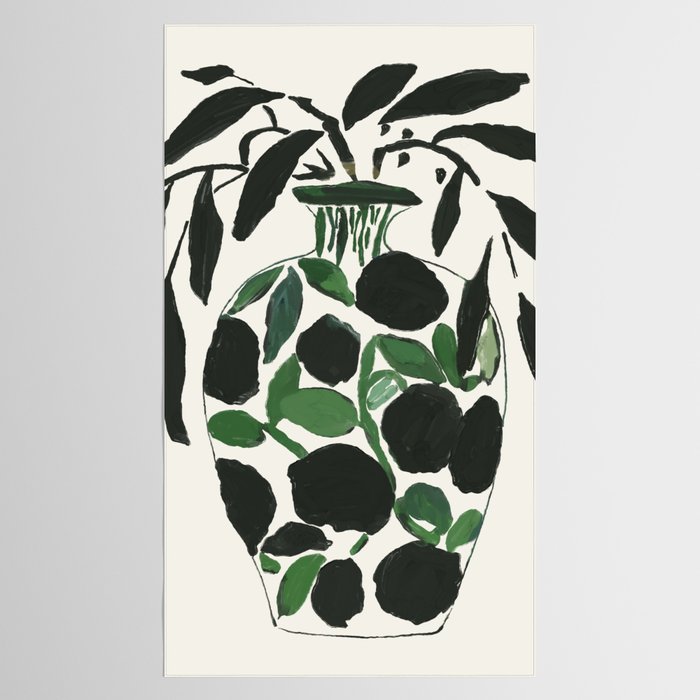 Green and Black Still Life Tablecloth Gallery Image 2