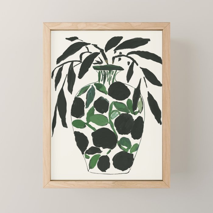 Green and Black Still Life Mini Art Print Gallery Image 1