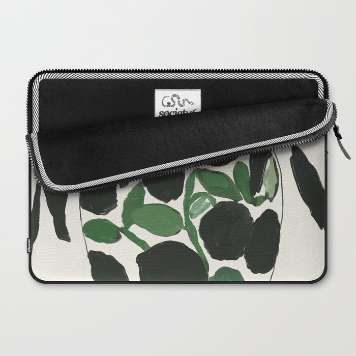 Green and Black Still Life Laptop Sleeve Gallery Image 2