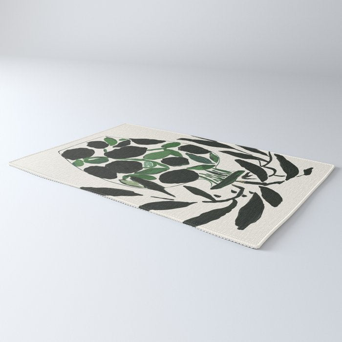 Green and Black Still Life Rug Gallery Image 3