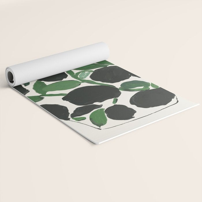 Green and Black Still Life Yoga Mat Gallery Image 2
