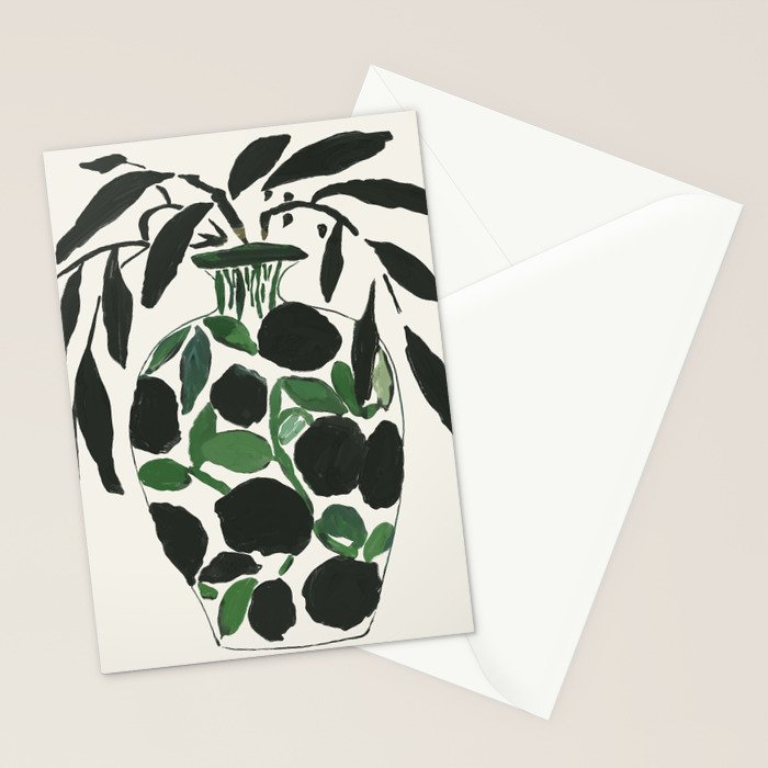 Green and Black Still Life Stationery Card Gallery Image 2