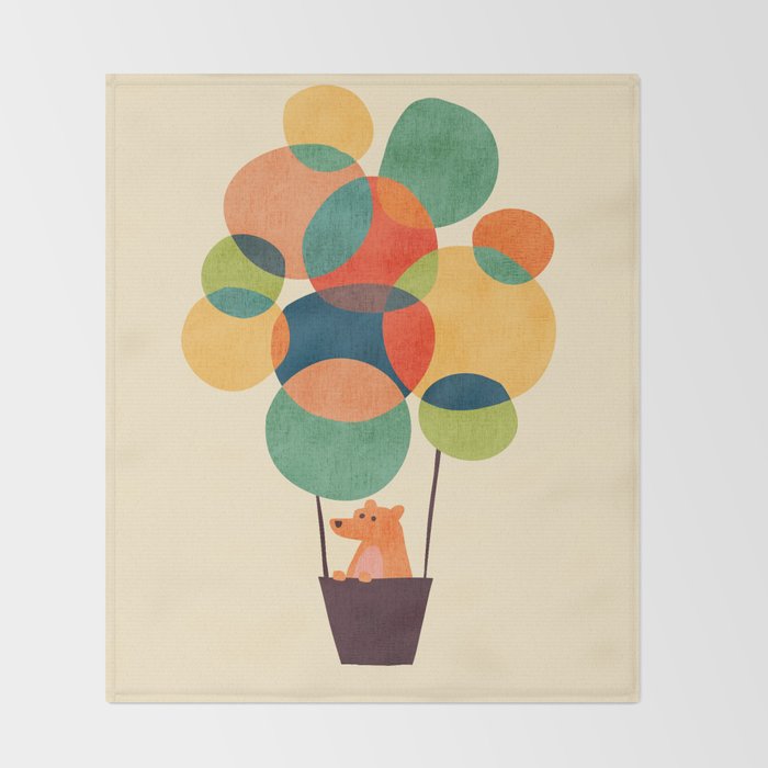 Whimsical Hot Air Balloon Throw Blanket Gallery Image 2