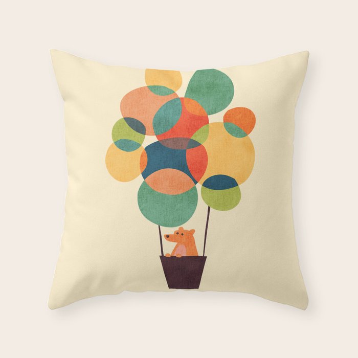 Whimsical Hot Air Balloon Throw Pillow Gallery Image 6