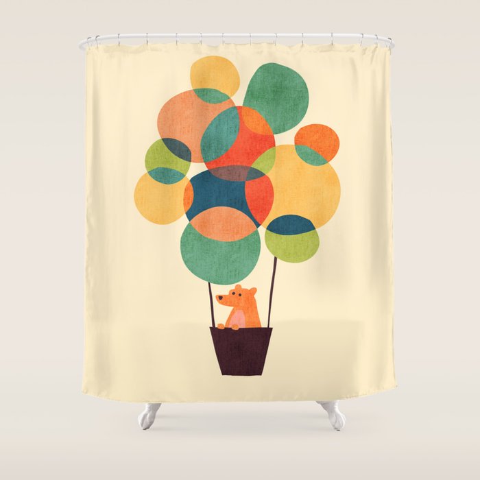 Whimsical Hot Air Balloon Shower Curtain Gallery Image 1