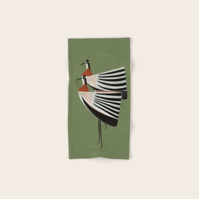 Striped Bird Pair Bath Towel Gallery Image 1