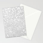 Chic elegant glamour white faux glitter Stationery Card Gallery Image 2