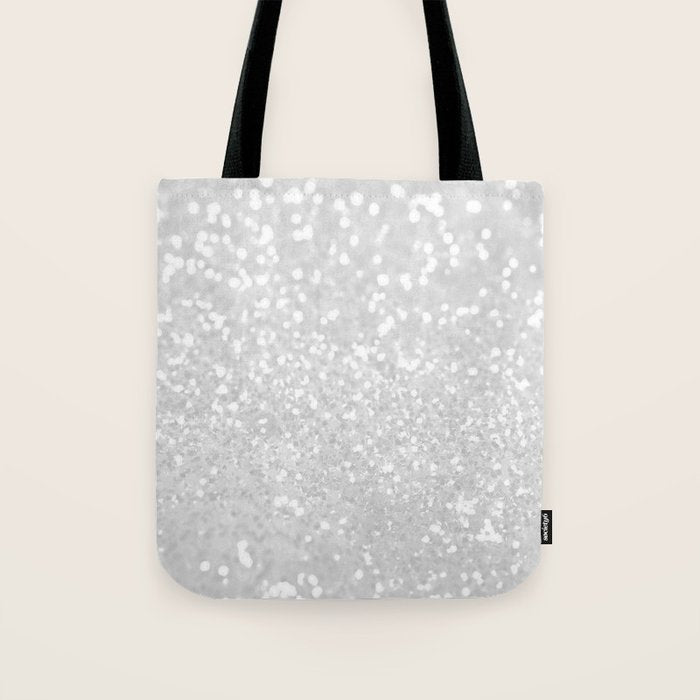Chic elegant glamour white faux glitter Tote Bag Gallery Image 1