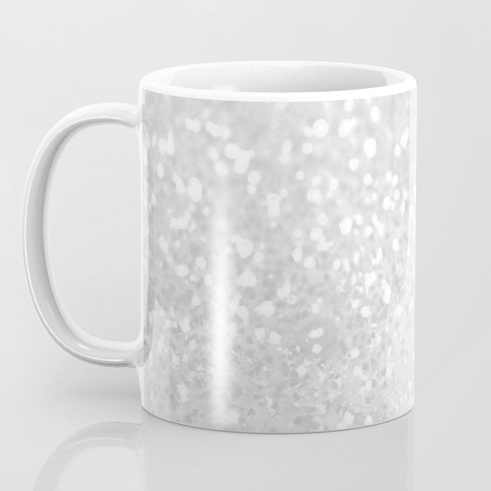 Chic elegant glamour white faux glitter Coffee Mug Gallery Image 3