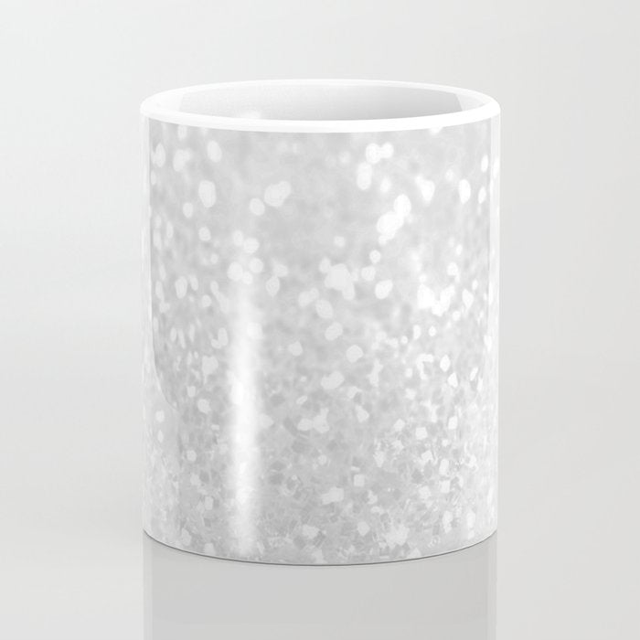 Chic elegant glamour white faux glitter Coffee Mug Gallery Image 4